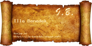 Ille Benedek névjegykártya